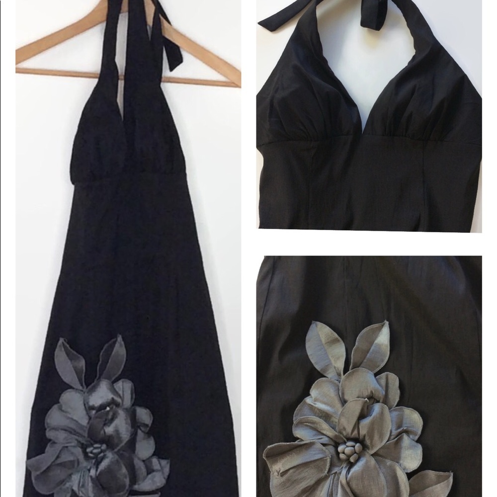 Jessica McClintock Dress Halter Black & Gray Mini Prom Formal